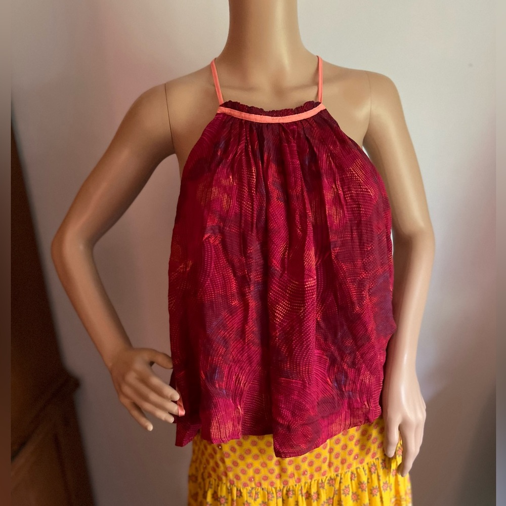 NWT $78 Free People | Casual Tank in Red | Cool Cut Out Sides for Lightweight